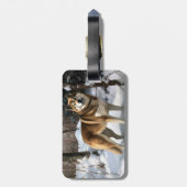 Akita Laat het sneeuwen Kerstmis Bagagelabel (Achterkant verticaal)