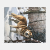 Akita Laat het sneeuwen Kerstmis Fleece Deken (Voorkant (Horizontaal))