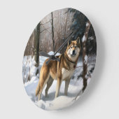 Akita Laat het sneeuwen Kerstmis Grote Klok (Hoek)