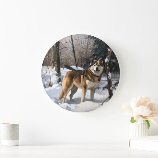 Akita Laat het sneeuwen Kerstmis Grote Klok (Huis)