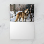 Akita Laat het sneeuwen Kerstmis Kaart (Binnen)