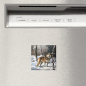 Akita Laat het sneeuwen Kerstmis Magneet (Insitu (Vaatwasser))