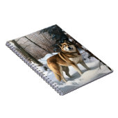 Akita Laat het sneeuwen Kerstmis Notitieboek (Rechterzijde)