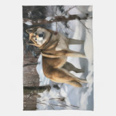 Akita Laat het sneeuwen Kerstmis Theedoek (Verticaal)