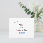 Akita Lick Design Briefkaart (Staand voorkant)