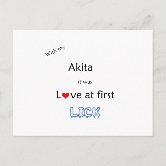 Akita Lick Design Briefkaart (Voorkant)