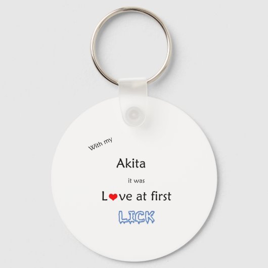 Akita Lick Design Sleutelhanger (Voorkant)