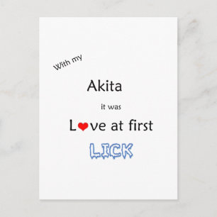 Akita Liefde bij Eerste Lick Briefkaart