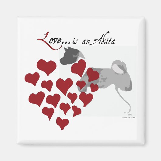 Akita Liefde Koelkast Magneet (Voorkant)