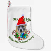 Akita Lovers Kerstmis Kleine Kerstsok (Voorkant)