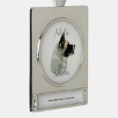 Akita Ma 2 Verzilverd Banner Ornament (Rechts)