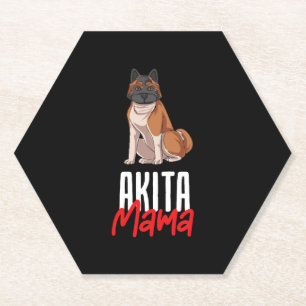 Akita Mama Kartonnen Onderzetters