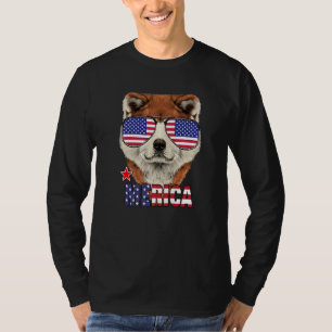 Akita Merica 4 juli Amerikaanse vlag Verenigde Sta T-shirt