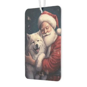 Akita met Kerstman Feestelijke Kerstmis Luchtverfrisser