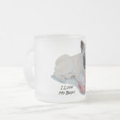 akita met roze teddybeer hondendraait matglas koffiemok (Voorkant links)