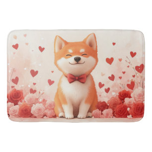Akita met Rozen - Valentijnsdag  Badmat