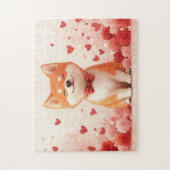 Akita met rozen - Valentijnsdag Legpuzzel (Verticaal)