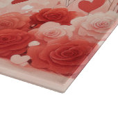 Akita met rozen - Valentijnsdag Snijplank (Hoek)