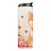 Akita met Rozen - Valentijnsdag Thermosbeker (Gedraaid links)