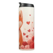 Akita met Rozen - Valentijnsdag Thermosbeker (Geroteerd rechts)