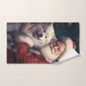 Akita met Sinterklaas Feestelijke Kerstmis Bad Handdoek (Handdoek)