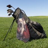 Akita met Sinterklaas Feestelijke Kerstmis Golfhanddoek (Groen)