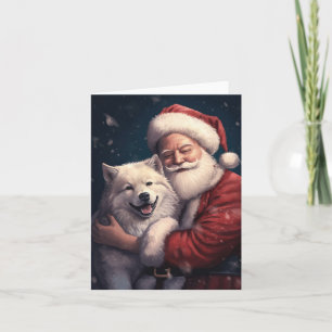 Akita met Sinterklaas Feestelijke Kerstmis Kaart