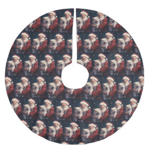 Akita met Sinterklaas Feestelijke Kerstmis Kerstboom Rok