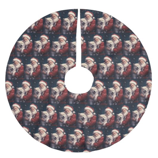 Akita met Sinterklaas Feestelijke Kerstmis Kerstboom Rok (Voorkant)