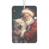 Akita met Sinterklaas Feestelijke Kerstmis Luchtverfrisser (Achterkant)