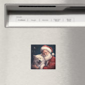 Akita met Sinterklaas Feestelijke Kerstmis Magneet (Insitu (Vaatwasser))