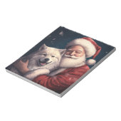 Akita met Sinterklaas Feestelijke Kerstmis Notitieblok (Linkerzijde)