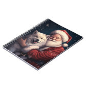 Akita met Sinterklaas Feestelijke Kerstmis Notitieboek (Linkerzijde)