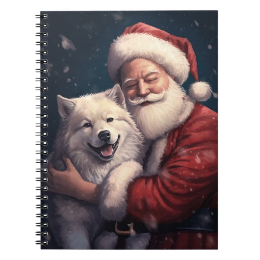 Akita met Sinterklaas Feestelijke Kerstmis Notitieboek (Voorkant)