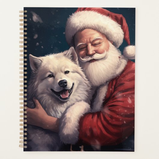 Akita met Sinterklaas Feestelijke Kerstmis Planner (Voorkant)