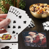 Akita met Sinterklaas Feestelijke Kerstmis Pokerkaarten (Insitu)