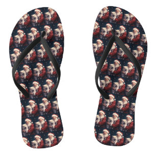 Akita met Sinterklaas Feestelijke Kerstmis Teenslippers