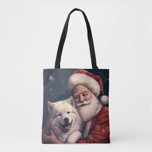 Akita met Sinterklaas Feestelijke Kerstmis Tote Bag (Voorkant)