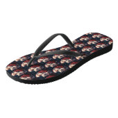 Akita met Sinterklaas Festive Kerstmis  Teenslippers (Schuin)