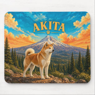 Akita, Mount Hood Vintage Waterverf Muismat