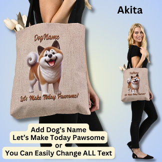 Akita - Naam van hond toevoegen, tekst wijzigen Tote Bag