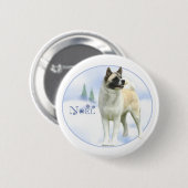 Akita Noel - Button (Voorkant /achterkant)