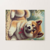 Akita olieverfschilderij Legpuzzel (Horizontaal)