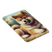Akita olieverfschilderij Magneet (Rechterzijde)