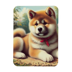 Akita olieverfschilderij Magneet