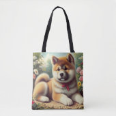 Akita olieverfschilderij Tote Bag (Voorkant)