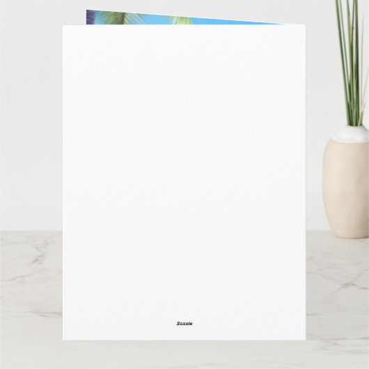 Akita op strand, zomercadeau voor hondenliefhebber kaart (Achterkant)