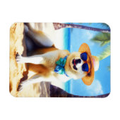 Akita op strand, zomercadeau voor hondenliefhebber magneet (Horizontaal)