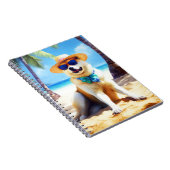 Akita op strand, zomercadeau voor hondenliefhebber notitieboek (Rechterzijde)