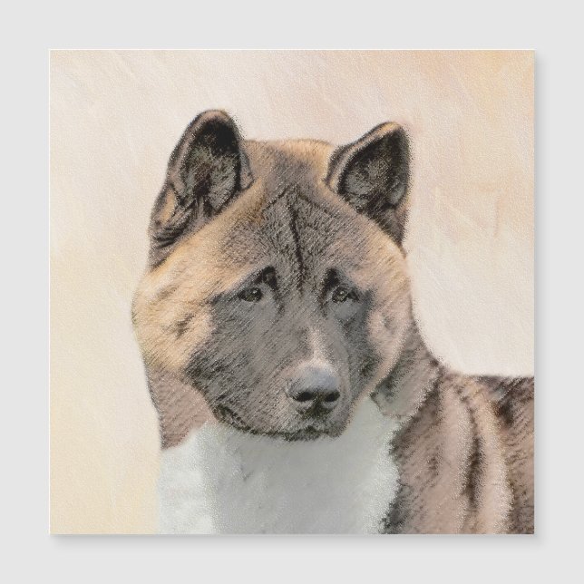 Akita Painting - Cute Original Dog Art (Voorkant)